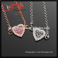 14K rose gold plated/platinum plated bracelet with heart charm pendant